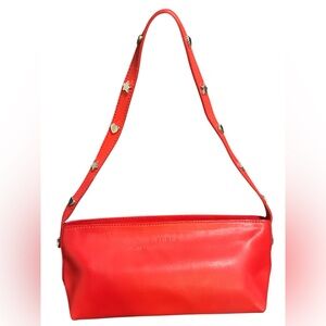 Furla Vibrant Red Shoulder Bag with Star Accents